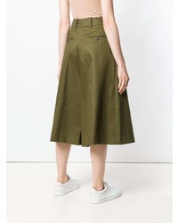 Оливковые брюки-кюлоты от Jil Sander Navy