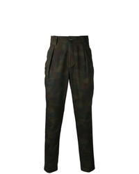 Оливковые брюки чинос с камуфляжным принтом от Etro