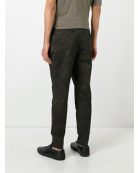 Оливковые брюки чинос с камуфляжным принтом от Etro