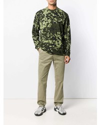 Оливковые брюки чинос от Stone Island