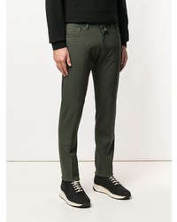 Оливковые брюки чинос от Jacob Cohen