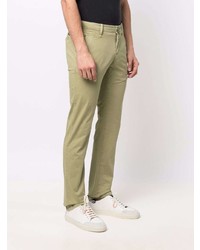 Оливковые брюки чинос от Jacob Cohen