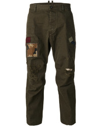 Мужские оливковые брюки от DSQUARED2