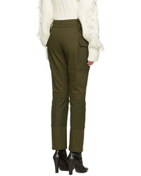 Женские оливковые брюки от Alexander McQueen