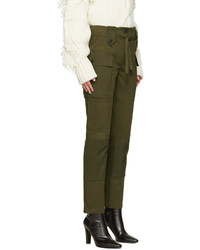 Женские оливковые брюки от Alexander McQueen