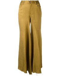 Женские оливковые брюки от MM6 MAISON MARGIELA