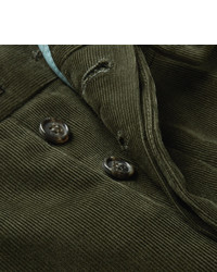 Мужские оливковые вельветовые классические брюки от Michael Bastian