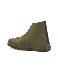 Мужские оливковые высокие кеды от Converse X JW Anderson