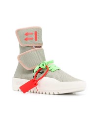 Мужские оливковые высокие кеды от Off-White