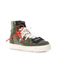 Мужские оливковые высокие кеды от Off-White