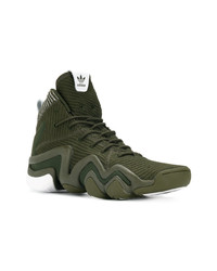 Мужские оливковые высокие кеды от adidas