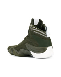 Мужские оливковые высокие кеды от adidas