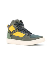 Мужские оливковые высокие кеды от Diesel