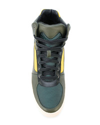 Мужские оливковые высокие кеды от Diesel