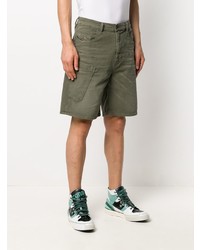 Мужские оливковые джинсовые шорты от Diesel