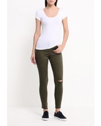 Оливковые джинсы скинни от Jennyfer