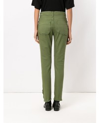 Оливковые джинсы скинни от Olympiah