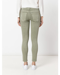 Оливковые джинсы скинни от Current/Elliott