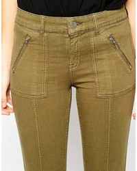 Оливковые джинсы скинни от Oasis
