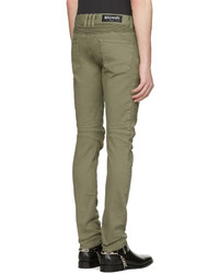 Мужские оливковые джинсы от Balmain