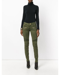 Женские оливковые джинсы от Balmain