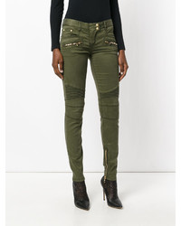 Женские оливковые джинсы от Balmain