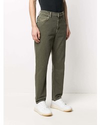 Мужские оливковые джинсы от Helmut Lang