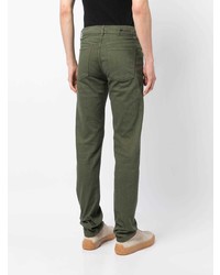 Мужские оливковые джинсы от Kiton