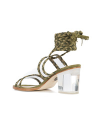 Оливковые замшевые босоножки на каблуке от Ritch Erani NYFC