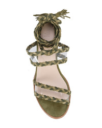 Оливковые замшевые босоножки на каблуке от Ritch Erani NYFC