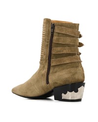 Оливковые замшевые ботильоны от Toga Pulla