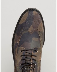 Оливковые замшевые ботинки броги от Asos