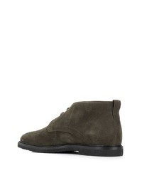 Оливковые замшевые ботинки дезерты от Tod's