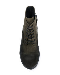 Женские оливковые замшевые ботинки на шнуровке от Rundholz