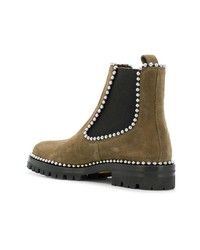 Женские оливковые замшевые ботинки челси от Alexander Wang