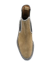 Женские оливковые замшевые ботинки челси от Alexander Wang