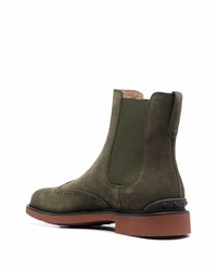 Мужские оливковые замшевые ботинки челси от Tod's