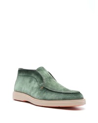 Мужские оливковые замшевые ботинки челси от Santoni