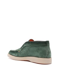 Мужские оливковые замшевые ботинки челси от Santoni