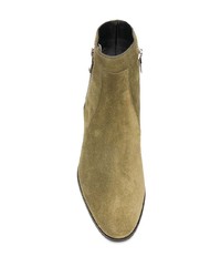 Мужские оливковые замшевые ботинки челси от Balmain