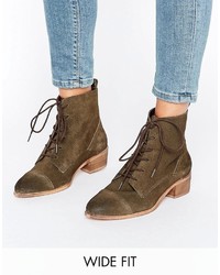Женские оливковые замшевые ботинки от Asos