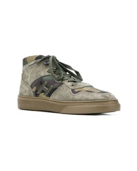 Мужские оливковые замшевые высокие кеды от Hogan