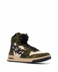 Мужские оливковые замшевые высокие кеды от Misbhv