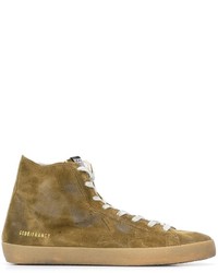 Мужские оливковые замшевые кеды от Golden Goose Deluxe Brand