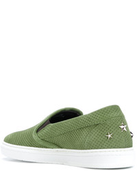 Мужские оливковые замшевые кеды от Jimmy Choo