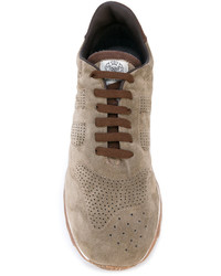 Мужские оливковые замшевые кеды от Alberto Fasciani