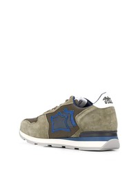 Мужские оливковые замшевые кроссовки от atlantic stars