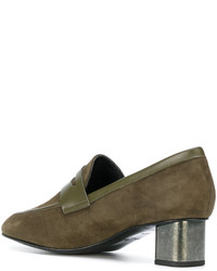 Женские оливковые замшевые лоферы от Robert Clergerie