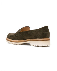 Женские оливковые замшевые лоферы от Unützer