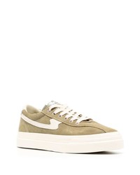 Мужские оливковые замшевые низкие кеды от Stepney Workers Club